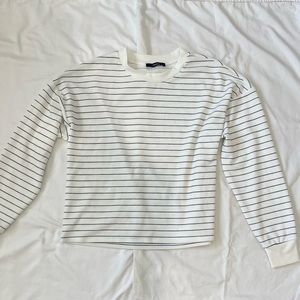 White long sleeved sweater with black strips Womens Small